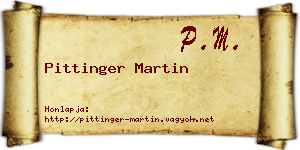 Pittinger Martin névjegykártya
